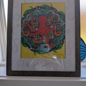 Framed Octopus Art Print HANDMADE By ME